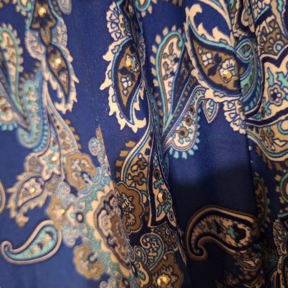 INC International Concepts Sand and sea paisley boho maxi skirt with studs. Nwt - Picture 5 of 7